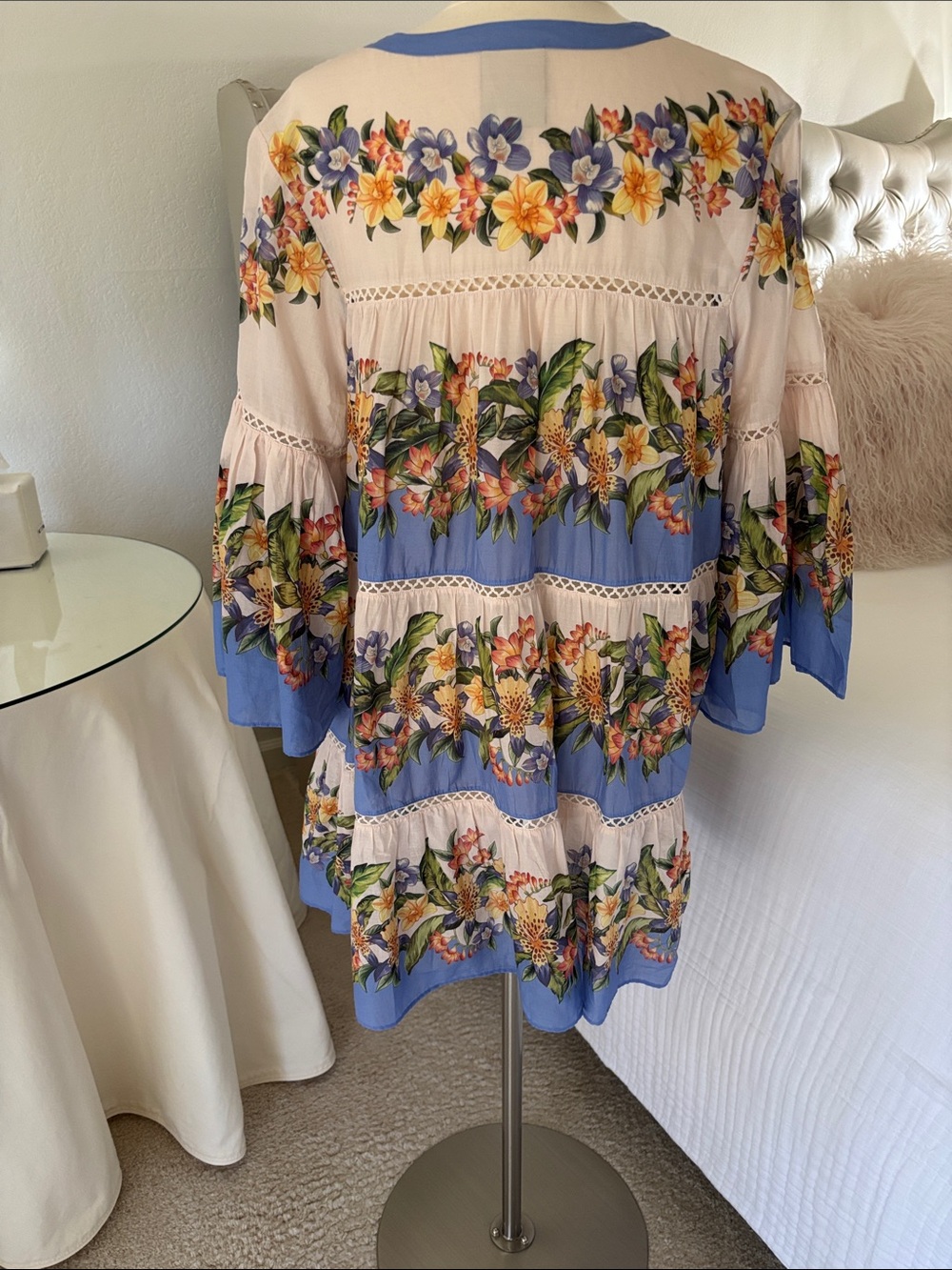 FARM Rio Blue and Lavender Floral Button-Down Top - Picture 5 of 7